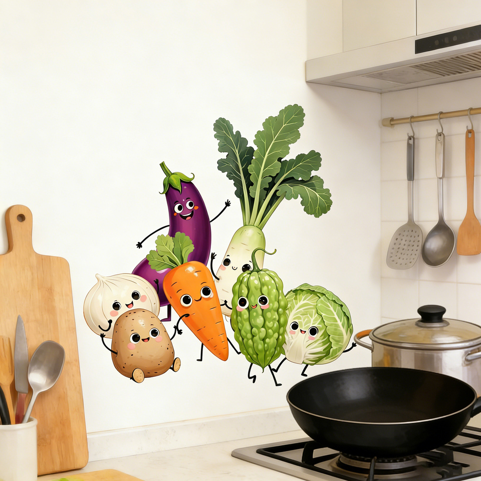 Stiker Dinding Bertema Sayuran - Pvc Panel Background ulasan dan harga